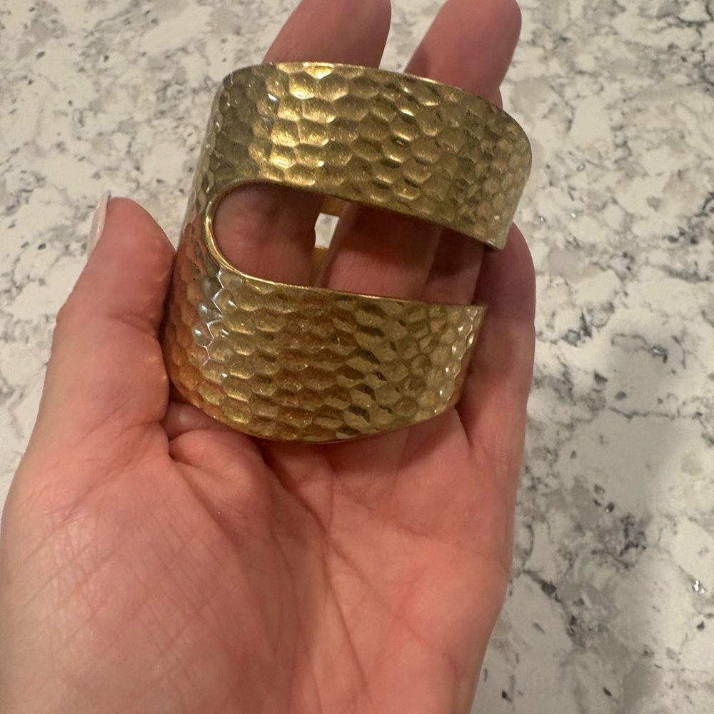 Cabi Gold Hammered Cuff Bracelet